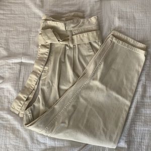 Cream who what wear paper bag trousers